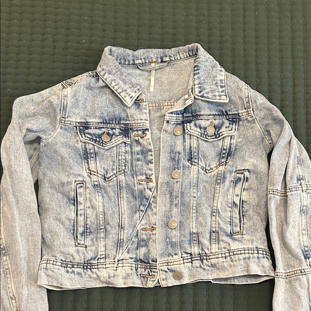 Free People Light Blue Jean Jacket